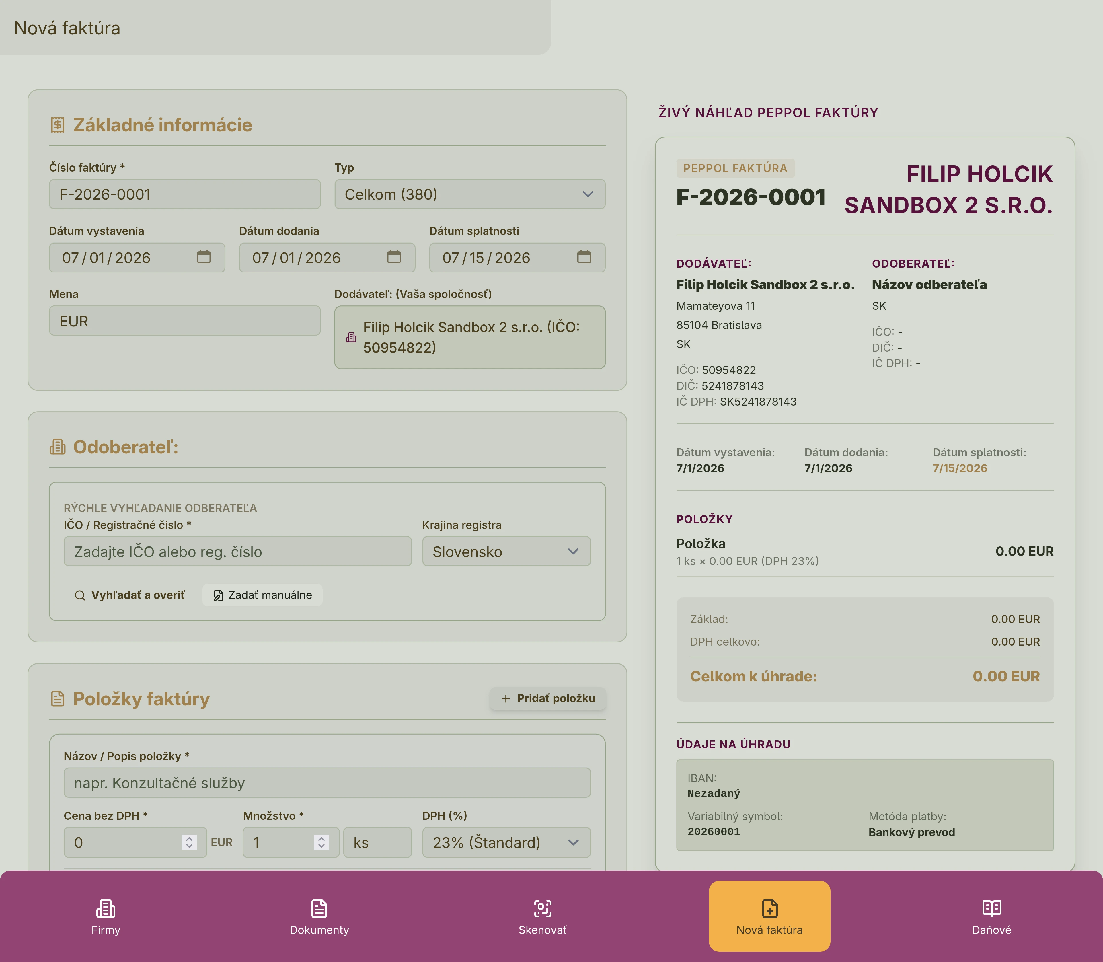 Scan receipts and invoice management dashboard mockup