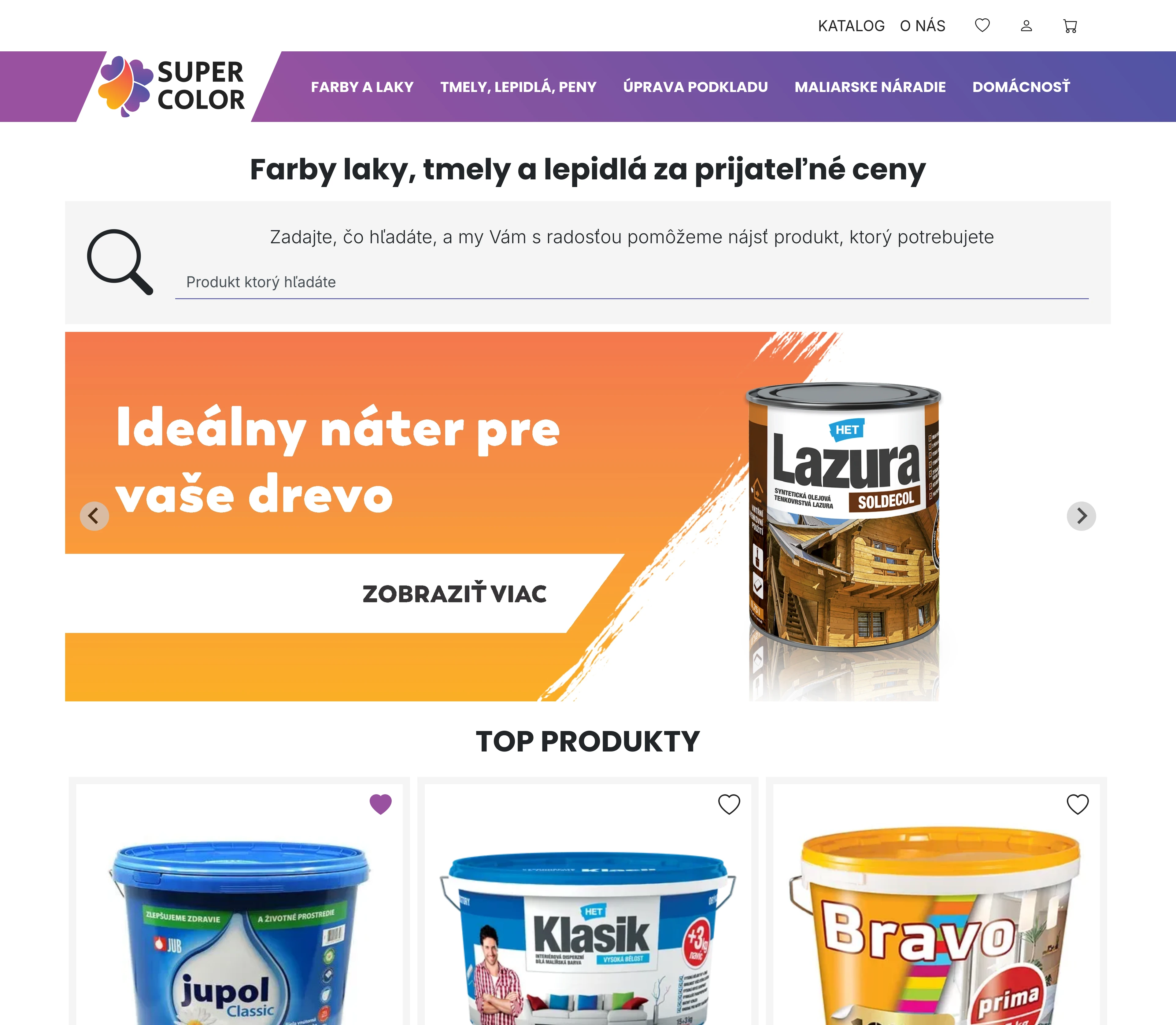 Supercolor.sk paints e-shop main mockup
